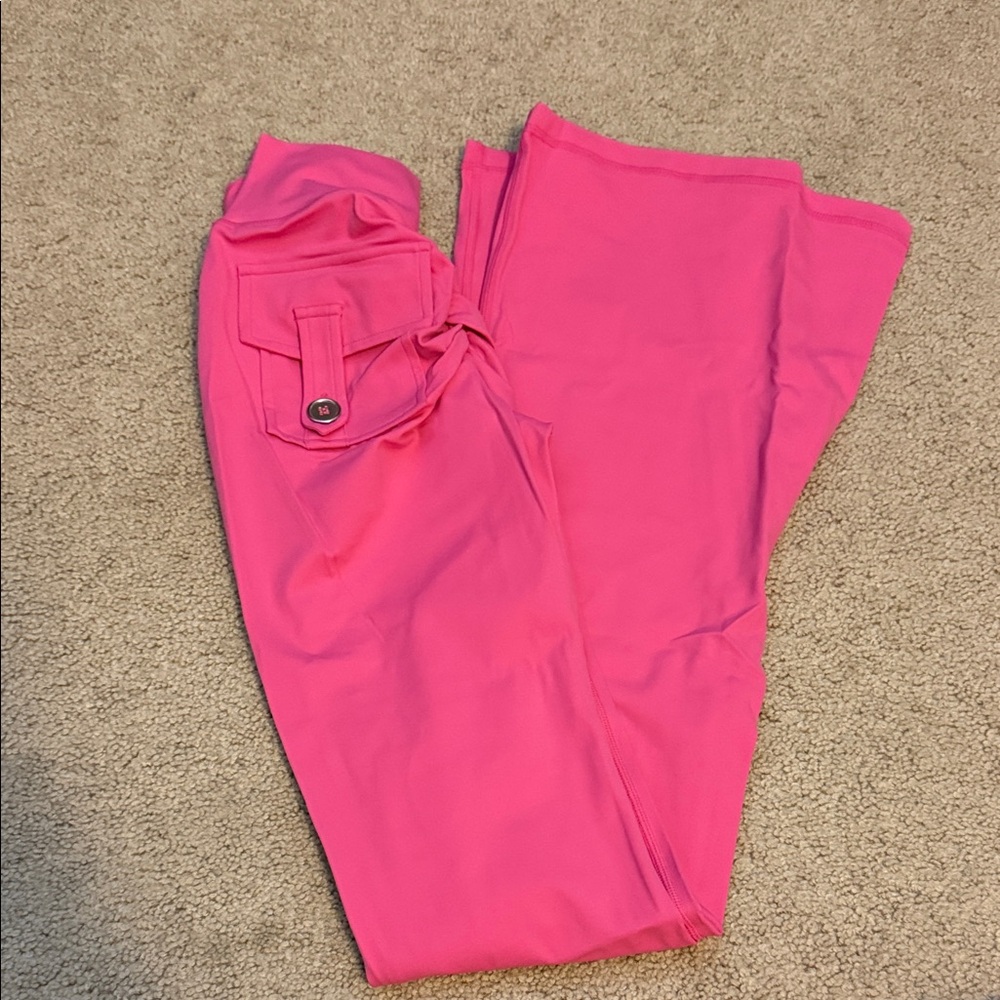 Vibrant Pink  and Blue Pants with Pocket Detail